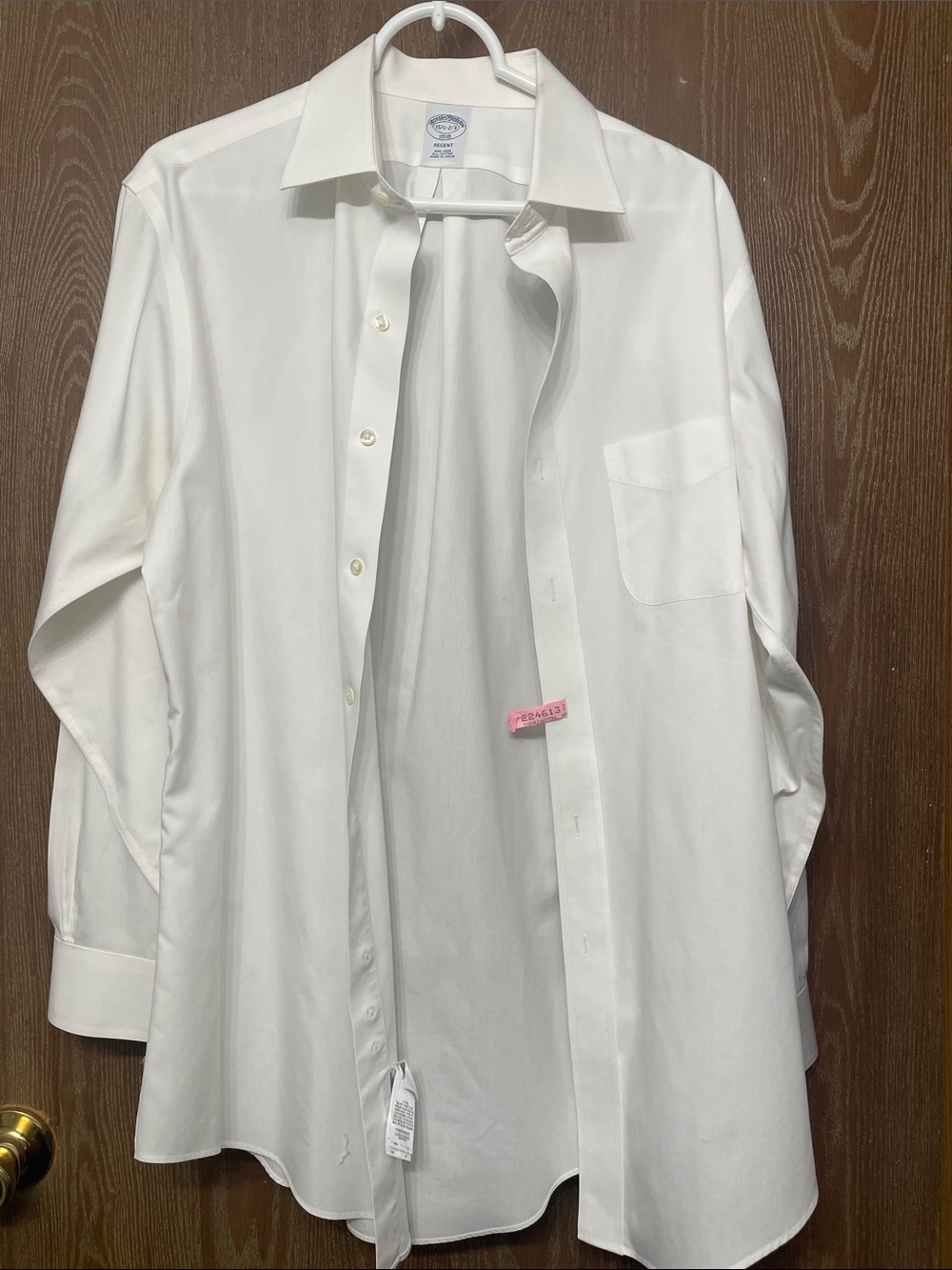 Brooks Brothers White Dress Shirt with Chest Pocket